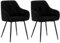 WOLTU Esszimmerstühle 2er Set, für Esszimmer Wohnzimmer, ergonomische Küchenstühle gepolstert mit Armlehnen, Metallbeinen, Sitzfläche aus Samt, Schwarz