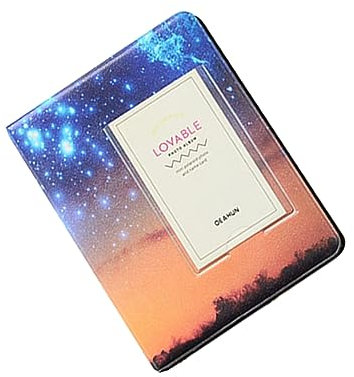 Cabilock Fotoalbum Mit Selbstklebenden Seiten Mini Fotoalbum Im Bunten Design Für Hochzeiten Reisen Und Besondere Anlässe Gelb Mit Sternenhimmel