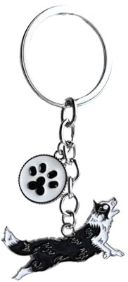 BT Bear Schlüsselanhänger mit Hundemotiv, niedlicher Metall-Schlüsselanhänger, Taschenanhänger, Border Collie 2, S