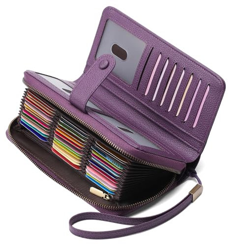 GAEKEAO Portefeuille Femme Grand Porte-Cartes et Porte-Monnaie en Cuir avec Protection RFID - Cadeau pour Femme