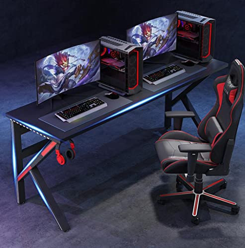 BELWEIS Gaming-Schreibtisch, ergonomischer PC-Computertisch, Gaming-PC-Schreibtisch, große Gaming-Schreibtische, PC-Laptop-Spielertisch-Workstation mit Getränkehalter, L 100 cm