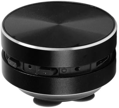 ASHATA Wireless-Knochenleitungslautsprecher, Saugnapf, Dual-Stereo-Bass-Sound, Kreativer Lautsprecher, FM-Radio, Musikplayer für Badezimmer, Outdoor, Zuhause, Reisen (Black)