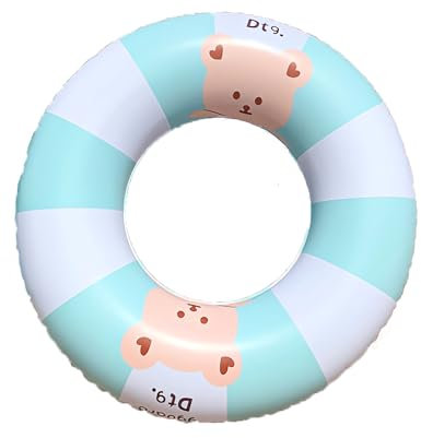 Colchón hinchable hinchable para piscina, flotador inflable, anillo de juego de agua de dibujos animados, para niños, verano, piscina, playa, accesorios para fiestas (azul)