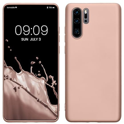 kwmobile Case kompatibel mit Huawei P30 Pro Hülle - Schutzhülle aus Silikon metallisch schimmernd - Handyhülle Metallic Rosegold
