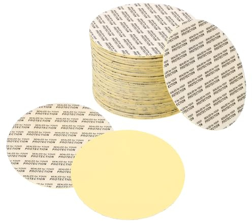 PATIKIL 66mm/2.6inch Joint Sensible À La Pression, 200 Pack Adhésif PS Mousse Couvercule Liners Résistant À La Fraude Avec Dos En Papier Anti-Poussière Pour Plastique Verre Joints