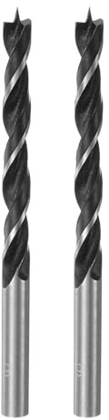 sourcing map 2pcs Brad Point Drill Bits 6.5mm(16/64) Dia Straight Steel Round Shank Drill Metric Brad Point 2.6 Drilling Depth Spiral Twist Drill Bits for Carpenter Woodworking Plastic Rubber