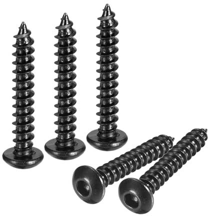 QUARKZMAN 25Pcs Vis Autotaraudeuses à Six Pans Creux, M4 x 25mm Vis Autoperceuse à Tête Hexagonale Creuse en Acier au Carbone Vis à Bois