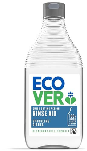 Ecover Dishwasher Rinse Aid, Sparkling Dishes and Quick Drying Action, For The Ultimate Clean, Pack of 1, 450ml