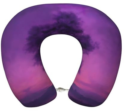 GFXEDSAH Purple Twilight 02 Reisekissen mit Memory-Schaum, tragbares Kissen für Zuhause, Büro, Camping, Reisen