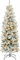ChristmasPre-Lit Cone Trees，Christmas tree， 12ft Lighted Skinny w/Base, Warm White Lights-12ft-Flocked