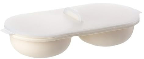 XNSHUN Eierkocher Mikrowelle, 4 Eier Pochierte Eier Form, Eier Pochierer Eierkocher Eierdampfer, Eierdampfer Küchenkochwerkzeug BPA-Frei (2 Fächer)