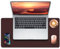 METEOROCK Non-Slip Desk Pad, PU Leather Desk Mat with Suede, Laptop Mat for Desk, 60 x 35 CM Large Mouse Pad, Mouse and Keyboard Mat, Desk Table Protector Mat for Office/Home/Decor (Brown Coffee)
