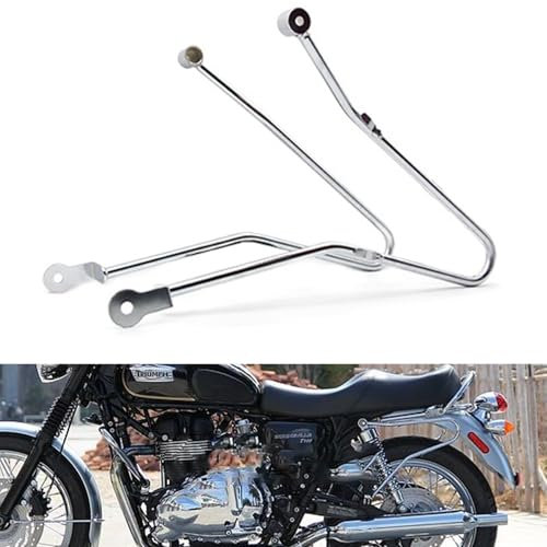 Motorcycle Side Pannier Racks Iron Travel Luggage Rack, Sturdy Carrier Rack Rear Racks Compatible with Triumph Bonneville T100 T120 T900(Chrome)
