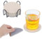 Tucnoeu 12 Stück Doppelseitigen PU Glasuntersetzer Tassenuntersetzer rutschfest Glas Untersetzer-Set Lederoptik (Grau, Beige)