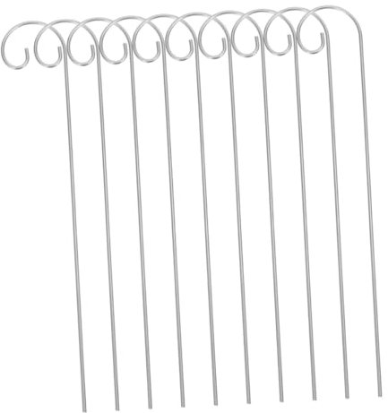 Happyyami 10 Pack Garden Plant Label Hooks Shepherd Hooks Weatherproof Iron Lantern Plant Holders for Outdoor Decor
