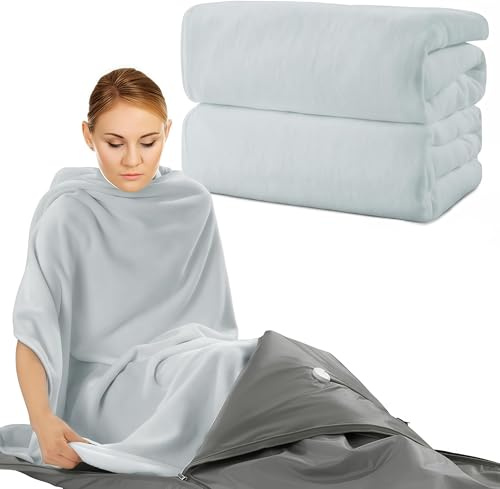2 Pack Saunadecke Einlage Handtuch, für Saunadecke, 100% Baumwolle Einsatz Wiederverwendbar und maschinenwaschbar für Infrarot Sauna Decken, weich saugfähiges Saunatuch (grau)