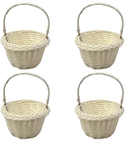 EHZBRCN 4 Stück Blumenmädchen Korb,Blumenkorb Hochzeit,Körbchen,weidenkörbchen,Weidenkorb,Rattan-Körbe,künstliche Rattan-Handkörbe,für Hochzeit Und Haus Lagerung