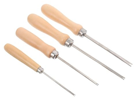Lurrose 4piezas Agujas Para Enraizar Relleno De Algodón Herramienta Para Hacer Muñecas Mango De Madera Manualidades Suministros Para Rellenar Peluches