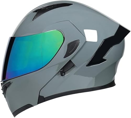 Caimcie Klapphelm für Motorradfahrer, ECE/DOT-Zertifiziert, Integralhelm für Damen und Herren mit Doppelvisier und Sonnenblende, geeignet für modulare Helme, Roller und Mopeds 23,M=57-58cm