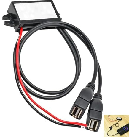 Adaptateur Secteur 12V vers Double USB, Convertisseur 12V vers 5V 3A de Tension Buck DC à DC 15W, Module Étanche 3A pour Chargeur de Voiture, GPS, MP3, Système de Surveillance et Autres Dispositifs