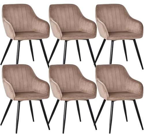 HOMAVO Esszimmerstühle 6er Set – Moderne ergonomische und Bequeme Stühle im skandinavischen Design – Für Esszimmer, Wohnzimmer und Büro