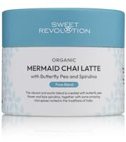 Sweet Revolution, Organic Mermaid Chai Latte with Butterfly Pea and Spirulina (60g) tub. Gluten Free, Dairy Free, Refined Sugar-Free.