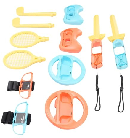 Bewinner Premium 14-in-1-Sportset für 2 Tennisschläger, Schläger, Fecht-Controller-Griffe für Familienfreundliche Unterhaltung