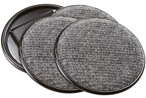 SoftTouch 4 Round Reusable Carpet Bottom Furniture Caster Cups for Office Chairs, Desks, and Carts, Furniture Wheel Caster Cups for Carpet and Hardwood Surfaces, 4-Pack, Gray