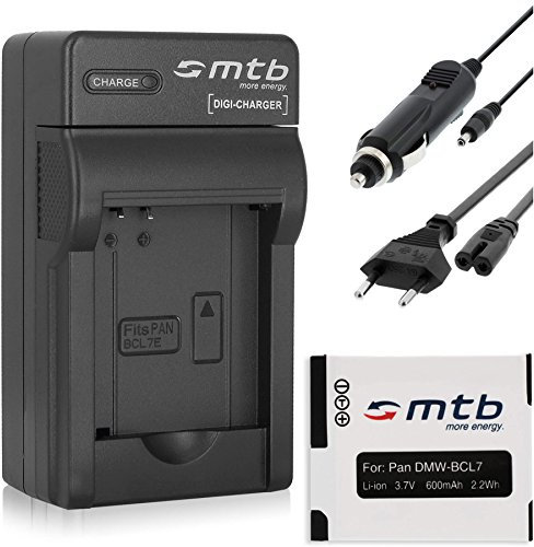 Chargeur + Batterie DMW-BCL7 Compatible avec Panasonic Lumix DMC-F5, FH10, FS50, SZ3, SZ8, SZ9, SZ10, XS1, XS3