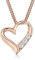 Elli DIAMONDS Halskette Damen Herz Anhänger mit Diamant (0.045 ct.) in 925 Sterling Silber Rosé vergoldet