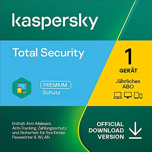Kaspersky Total Security 2023 | 1 Gerät | Jährliches Abo | Windows/Mac/Android | Aktivierungscode per Email