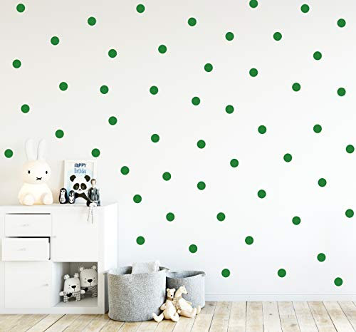Punkte Set 70er Wandtattoo Polka Dots Tupfen Baby Wandsticker Vinyl DIY Wandaufkleber (Grün)