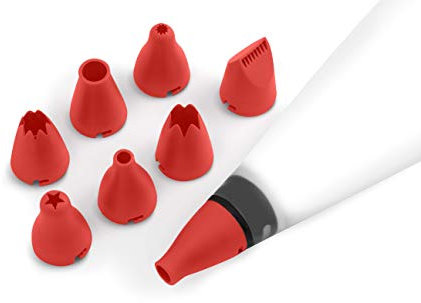 TERRAILLON Poche à douille Silicone alimentaire - 8 embouts pour dresser, garnir, décorer vos créations
