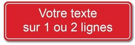Plaque gravée personnalisée 1 ou 2 lignes 13x4cm autocollante Rouge