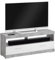 FMD Meuble TV Cristal 120cm - béton/Blanc Brillant