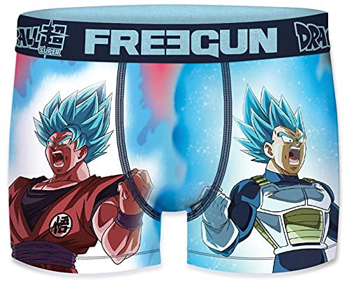 FREEGUN Boxer Homme Dragon Ball Super (S, Goku & Vegeta Saiyan Blue Kaioken)