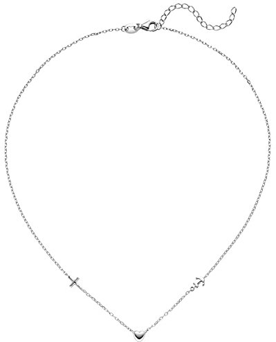 Jobo Damen-Halskette Glaube Liebe Hoffnung aus 925 Sterling Silber 43 cm