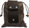 ZhaoCo Canvas Futtersack zum Wandern, zusammenklappbarer Ledergürtelbeutel Taillentasche mit Kordelzug und Schnalle (Hellbraun)
