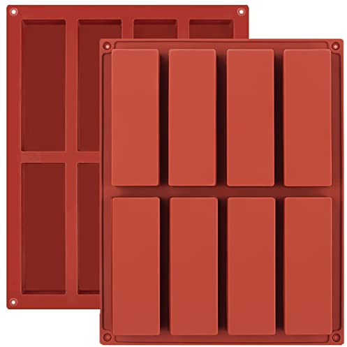 JOERSH Granola Bar Silicone Mold, 2Pcs, 8-Cavity