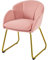 Abician Chaise de Salle à Manger en Velours Chaise Cuisine Fauteuil de Salon avec Pieds en Métal Doré Fauteuil d’appoint avec Accoudoirs pour Salle à Manger Salon Chambre Cuisine Bureau Rose