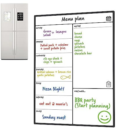 Magnetischer Kalender für Kühlschrank, Starker magnetischer Notizblock, Trocken abwischbarer Tafelkalender, wiederverwendbarer Planer für den Kühlschrank, magnetische To-Do-Liste zum Planen und Orga