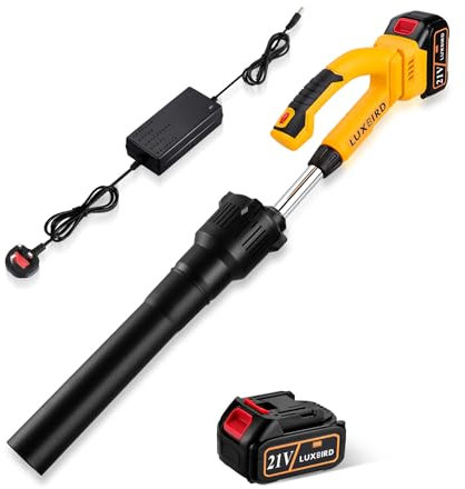 LUXBIRD Cordless Leaf Blower 21V with 4.0Ah Battery Powered, 5 Variable Speed Up to 150 MPH, Lightweight Electric Leaf Blower for Cleaning Lawn, Courtyard, Garage, Rooftop, Snow