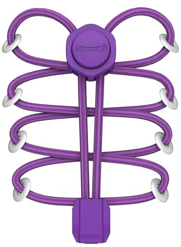 HOMAR Lacci Scarpe Elastici Autobloccanti Lacci per Scarpe Senza Nodo 180cm con Chiusura Facile per Bambini Adulti Scarpe Sneaker Scarpe Casual Stringhe Elastici Viola Puro