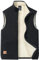 AIEOE Herren Fleeceweste mit Teddyfell Warm Gefüttert Herrenweste Winter Gilet Ärmellose Jacke Schwarz Herstellergröße 6XL/ EU Größe XXL