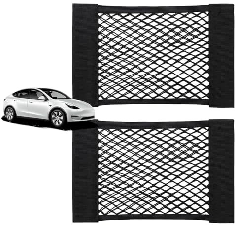 ASIRYVA 2 Pcs Car Storage Net,Black Magic Adhesive Mesh Cargo Net,Car Mesh Organizer Car Storage Mesh Bag Organiser Driver Storage Netting Pouch for Bag Luggage,Kitchen Travelling Supplies,Car Truck