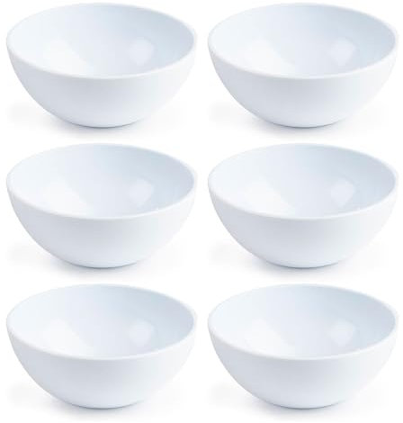 Acan Tradineur - Pack de 6 Cuencos - Capacidad 425 ML - Fabricado en Plástico -Ideal Tanto para la hostelería como el hogar - Ø 12 x 5 cm - Color Blanco
