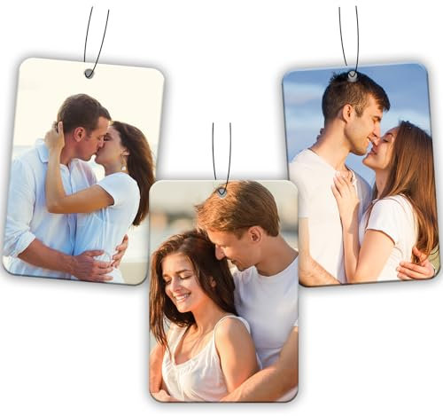 Auto Duft Personalisiert, Lufterfrische Personalisiert mit Foto/Text/Logo, Doppelseitiger Druck, Personalisierte Duft Auto für Auto Deko, Zuhause, Geschenk, Familie (1 Pcs-Rechteck)