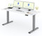 FLEXISPOT Höhenverstellbarer Schreibtisch mit 2 Motoren & 25MM einteiliger Tischplatte,ergonomischer Bürotisch - 180 x 80 cm Weiß, graues Gestell