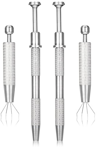 JIYIN 4 Stück Piercing Kugel Aufdreher,Schmuck Abholwerkzeug Piercing Zange für kugeln 4-Klauen Greifer Werkzeug Piercing Kugel Greifer für Schmuck Perlen Uhren Brillen