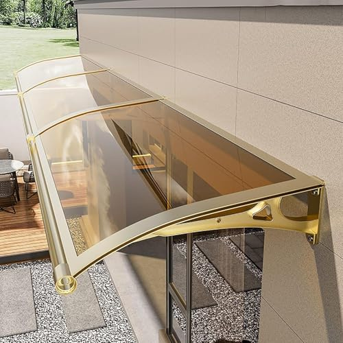 Toldo para Ventana con Soporte de Aluminio, protección UV, Lluvia, Nieve y Sol para Patio, toldo para Puerta de Entrada Exterior, Cubierta de policarbonato para casa, Porche, Patio, terraza,